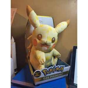 NEW Pokemon 20th Anniversary Pikachu Plush by Tomy - Toys R Us Exclusive E2